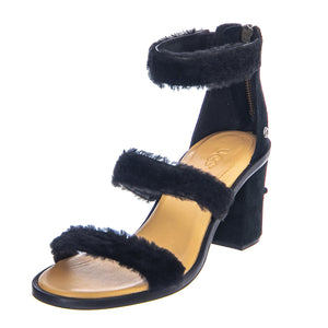 Womens Del Rey Fluff Heel Lantana Black Sandals UGSDELRFHBK1095489W  UGG 