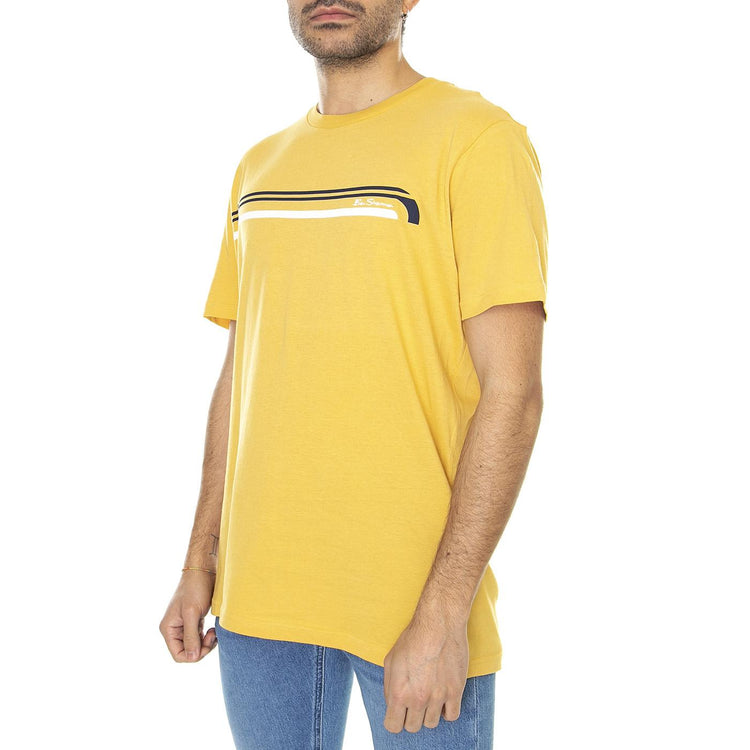 Printed Chest Stripe Tee Butterscotch - Maglietta Girocollo Uomo Gialla 67133-452  BEN SHERMAN 