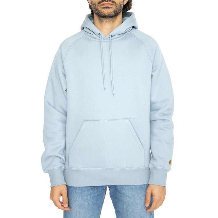 Hooded Chase Sweat Frosted Blue / Gold - Felpa con Cappuccio Uomo Blu I033661.2MYXX  CARHARTT WIP 