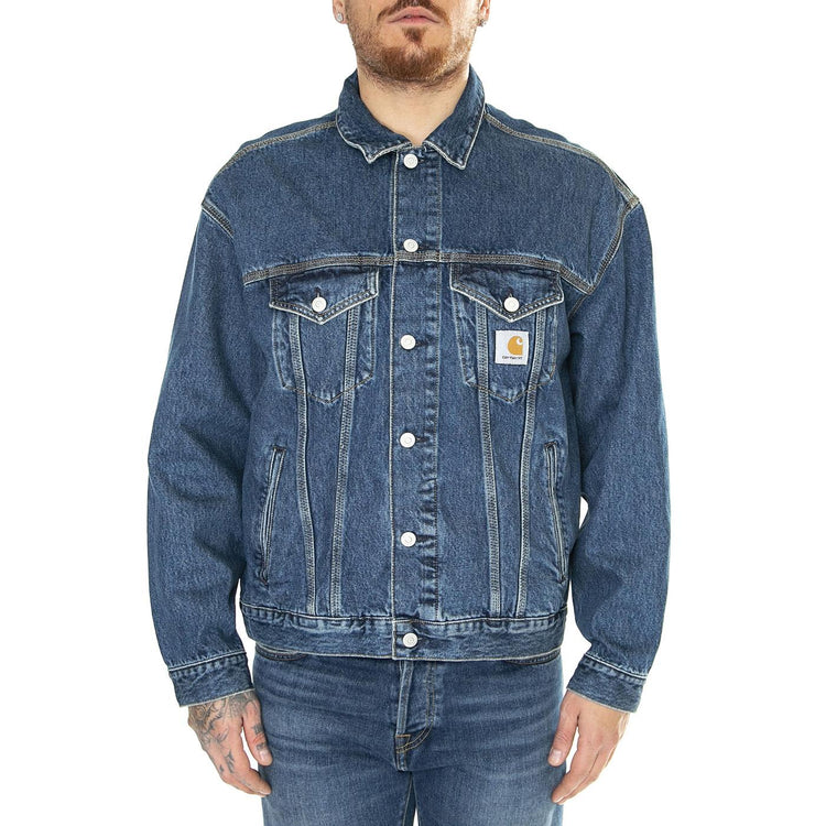 Helston Jacket Blue /cloud stone - Giacca Denim Jeans Uomo Blu I033352.014N  CARHARTT WIP 