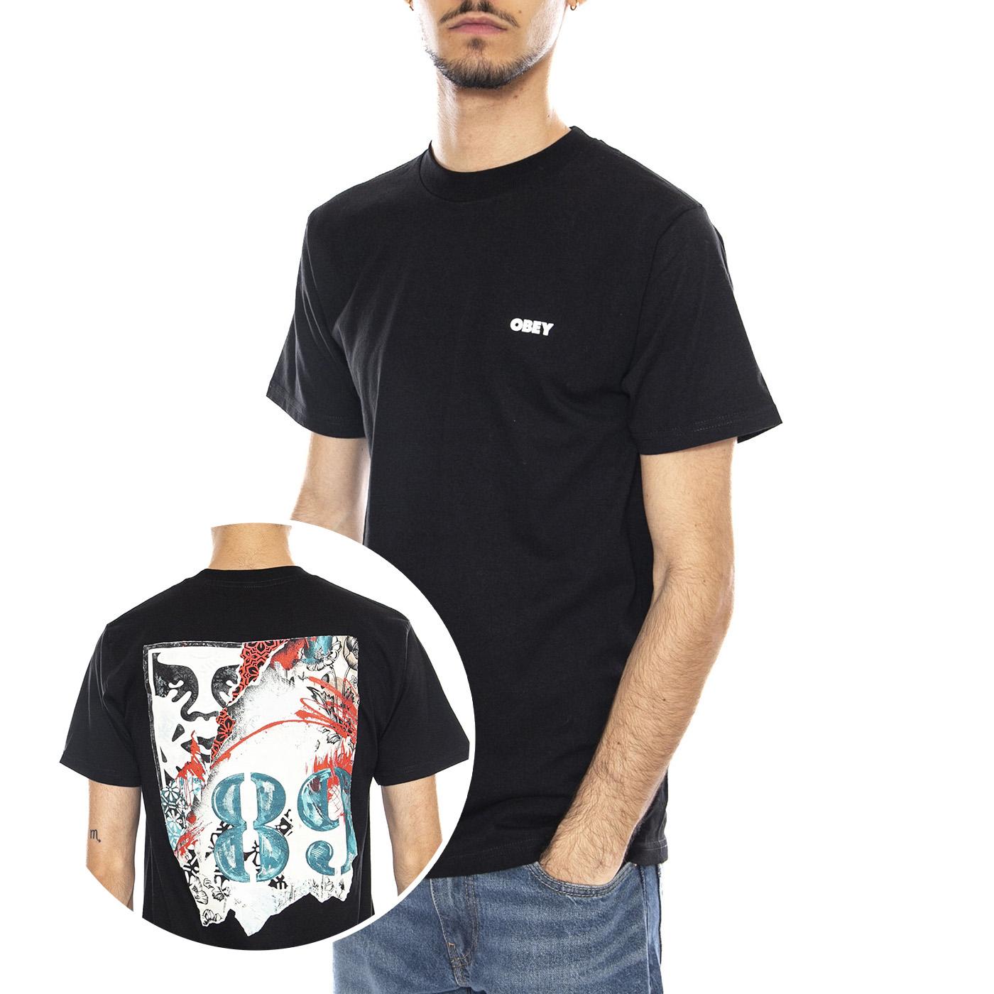 OBEY High Quality Amplification Tee -- Maglietta Girocollo Uomo Nera 165264239 BLK OBEY 