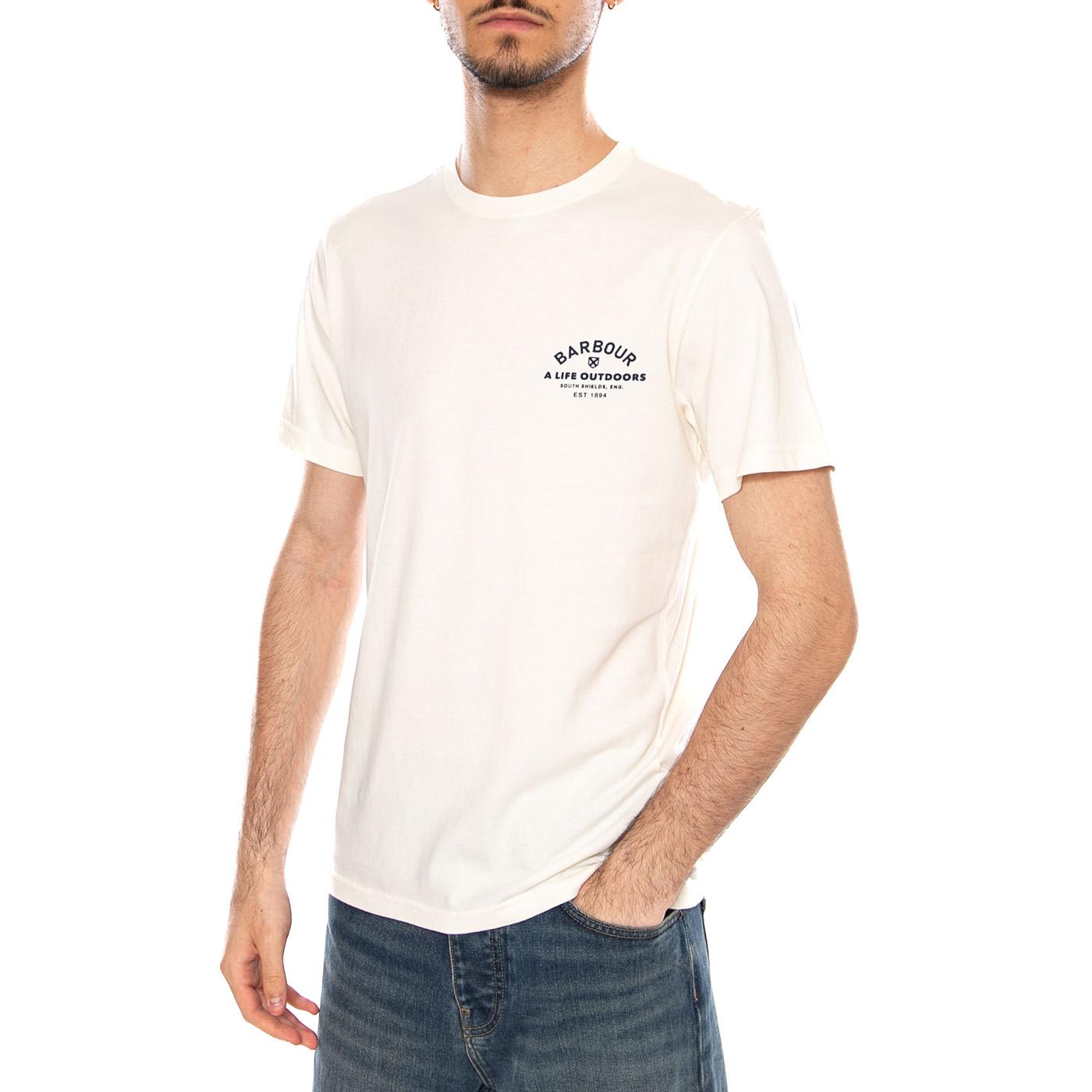 CRANMER LOGO T-SHIRT WHISPER WHITE - Maglietta Girocollo Uomo Bianca MTS1441 WH32 BARBOUR 