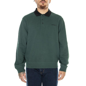 L/S Vance Rugby Shirt Discovery Green / Black - Polo Maniche Lunghe Uomo Verde I032203.1QGXX  CARHARTT WIP 