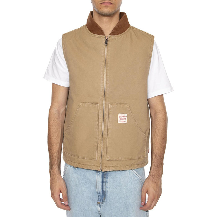 Sansome Vest Tiger's Eye Brown - Giacca Smanicata Uomo Marrone A8580-0001 . LEVIS 