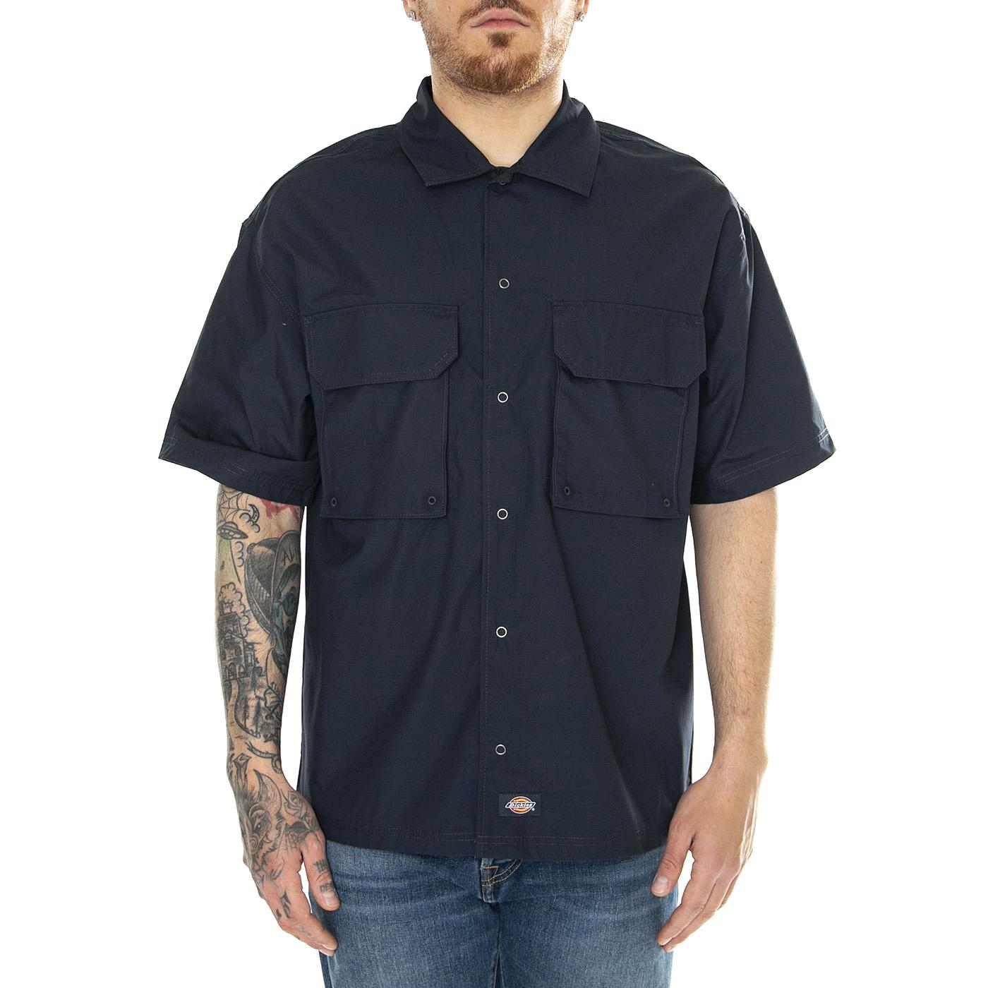 Fisherville Shirt Dark Navy - Camicia Maniche Corte Uomo Blu DK0A4YS6DNX1  DICKIES 