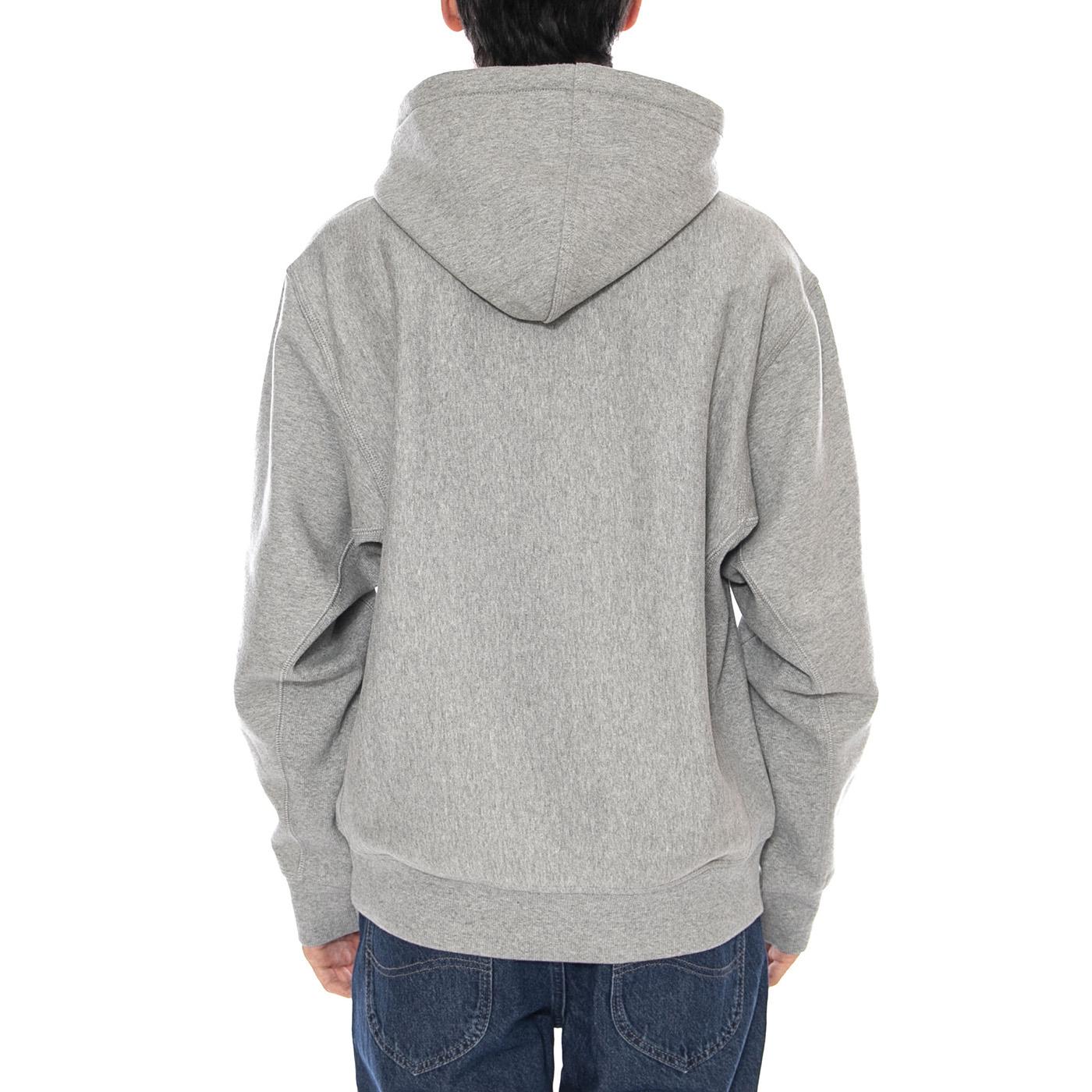 Hooded American Script Sweat Grey Heather - Felpa con Cappuccio Uomo Grigia I028279.V6XX . CARHARTT WIP 