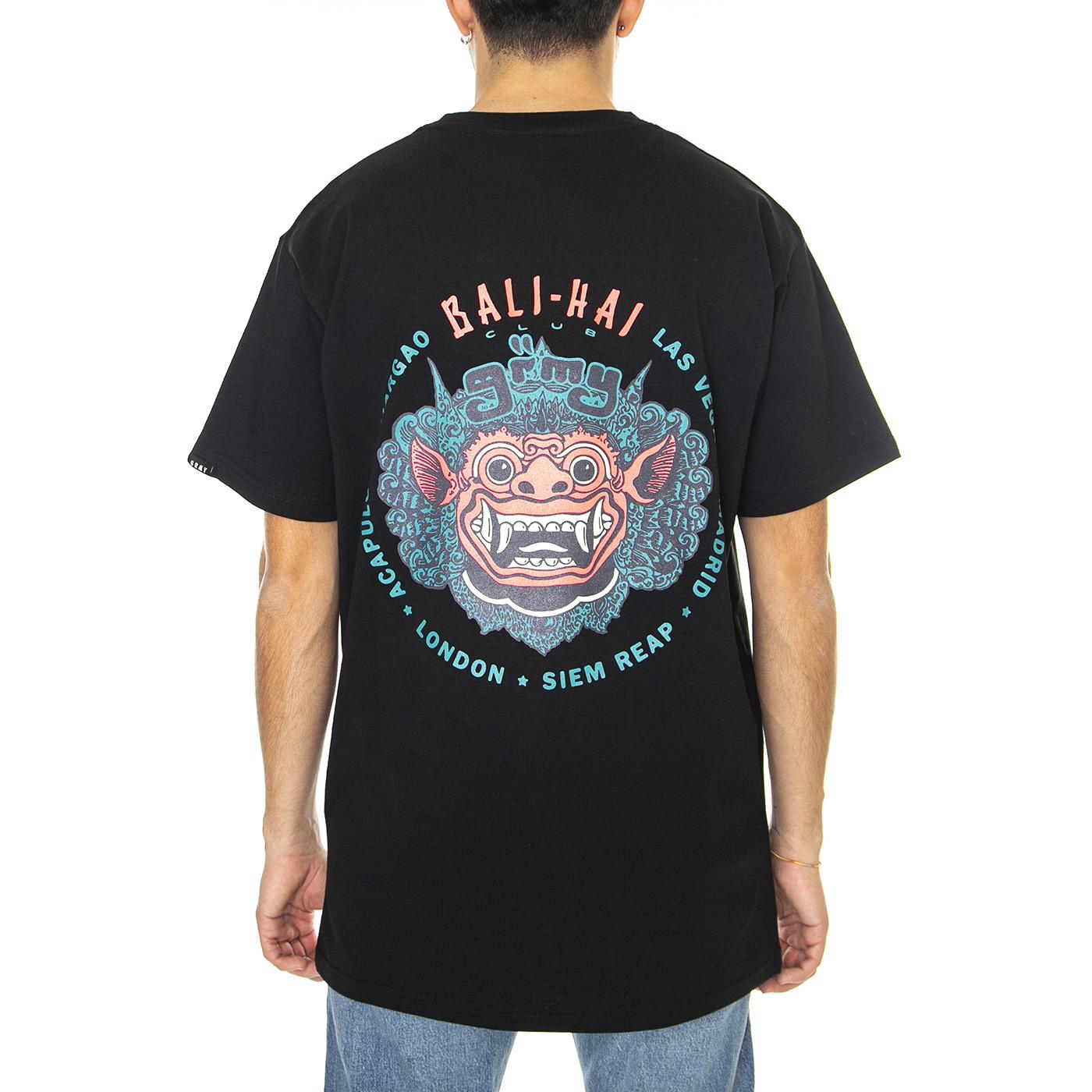 The Bali-Hai Regular Tee Black - Maglietta Girocollo Uomo Nera GA665-BLK  GRIMEY 