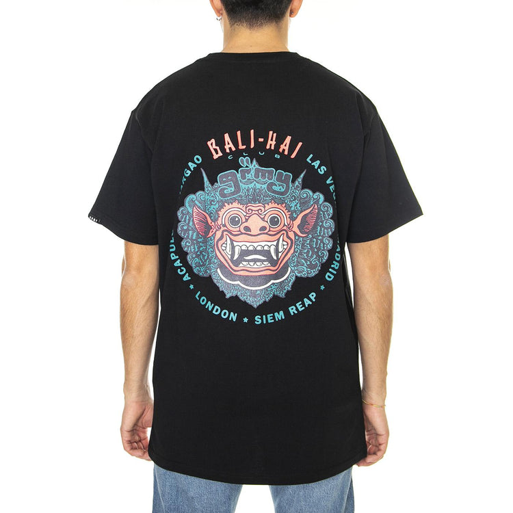 The Bali-Hai Regular Tee Black - Maglietta Girocollo Uomo Nera GA665-BLK  GRIMEY 