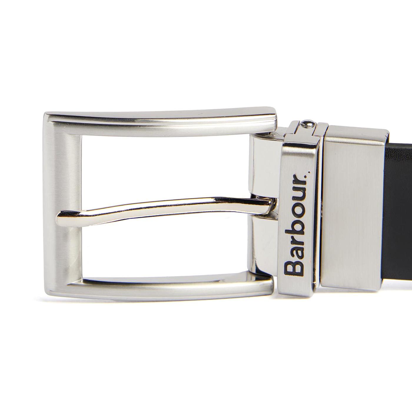 Fife Reversible Leather Belt Black / Chestnut Brown - Cintura in Pelle Nera / Marrone MAC0455-BK31-FW23  BARBOUR 