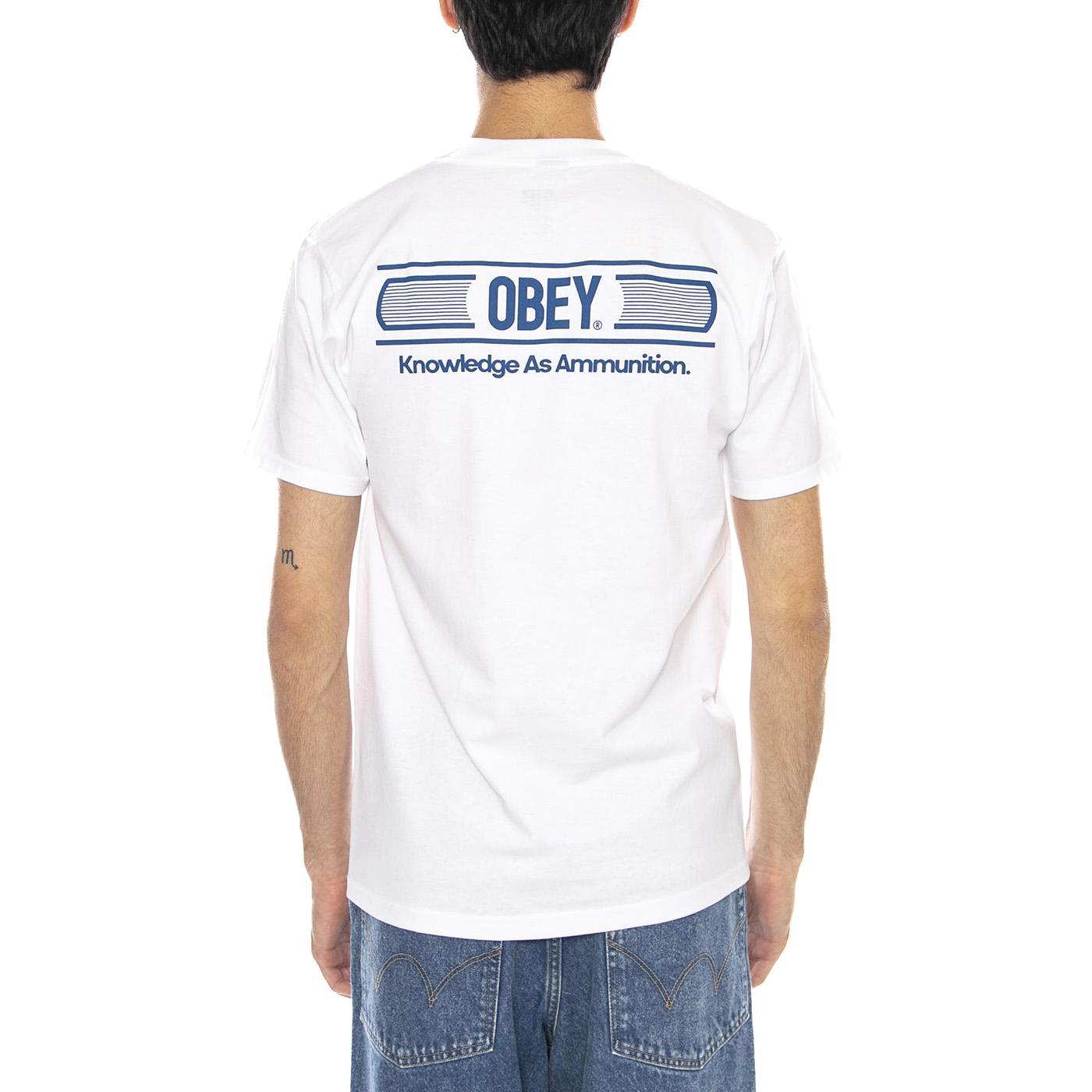 OBEY Knowledges As Ammunition Tee White - Maglietta Girocollo Uomo Bianca 165264218 WHT OBEY 