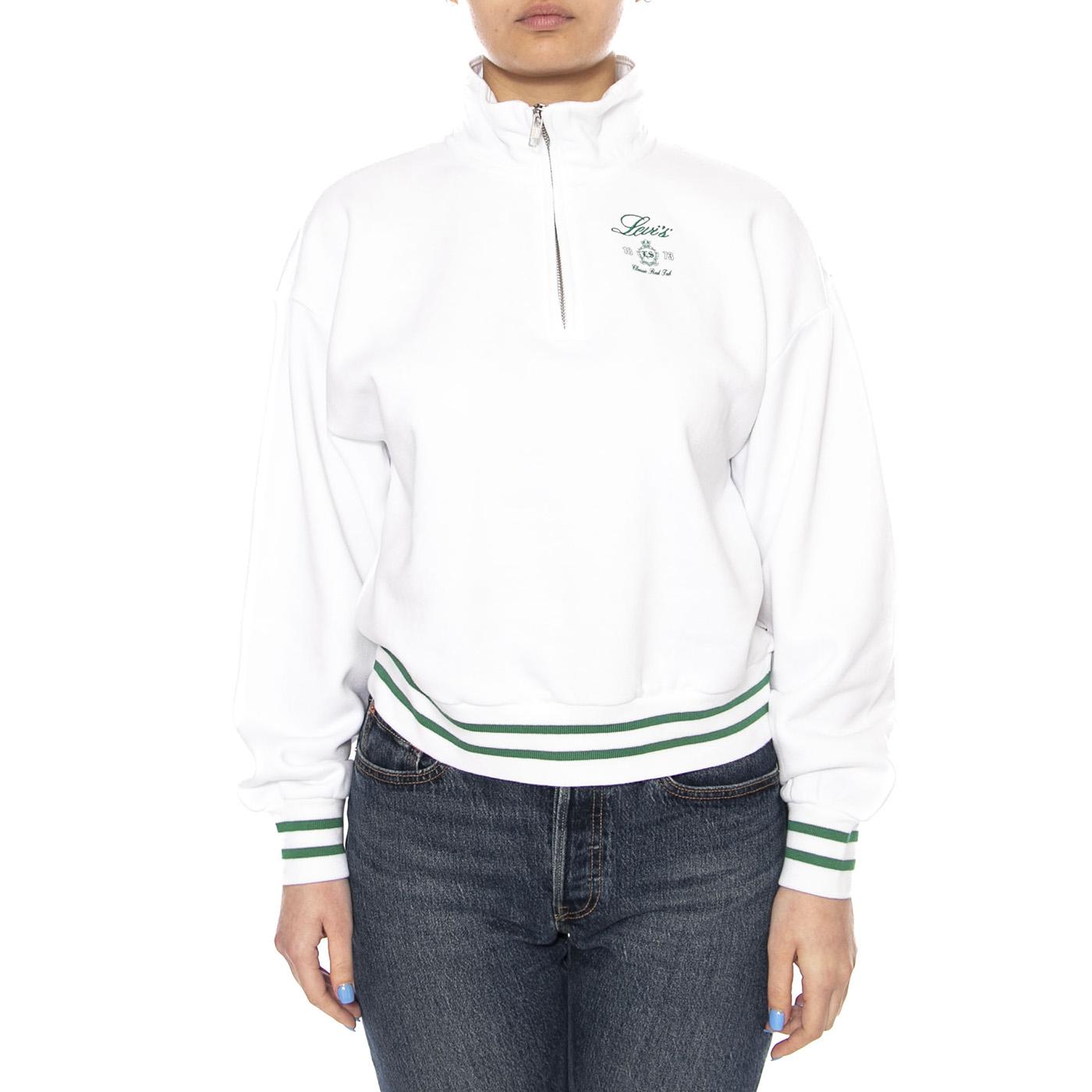 GRAPHIC EVERYDAY QUARTER ZIP SWEATSHIRT WHITE - Felpa Mezzo Collo Donna Bianca 005OX 0003 LEVIS 