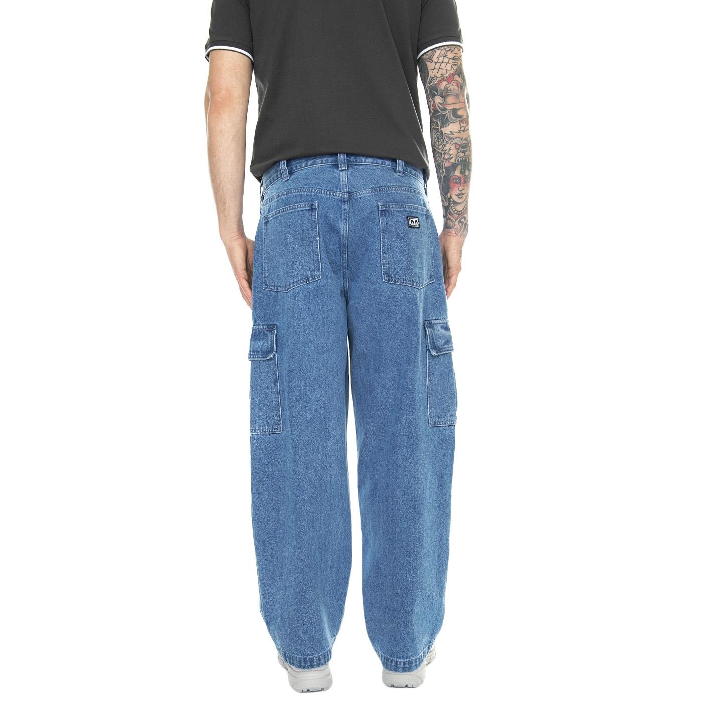 Big Wig Cardgo Denim Pant Light Indigo - Pantaloni Denim Jeans Uomo Blu 142010094-LIN  OBEY 
