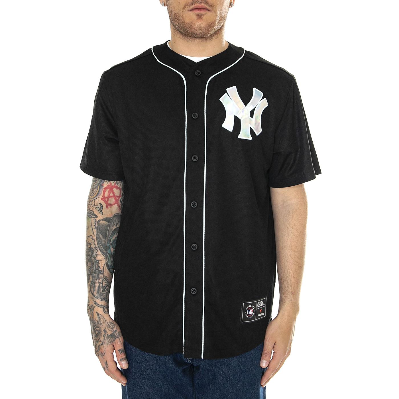 New York Yankees Iridescent MLB Foundation Top black - Camicia Maniche Corte Uomo Nera 007N-06DA-NK-R8L . FANATICS 
