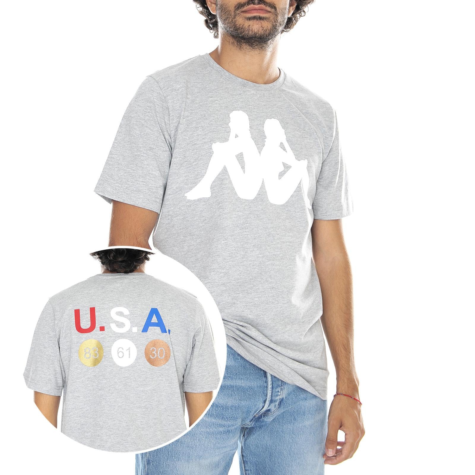 La Medal T-shirt - Melange Grey - Maglietta Girocollo Uomo Grigia 303SIV0-703D  KAPPA 