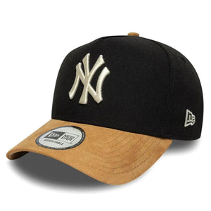 Suede Visor E-Frame New York Yankees Black / Camel - Cappellino con Visiera Nero 60759008 BLK NEW ERA 