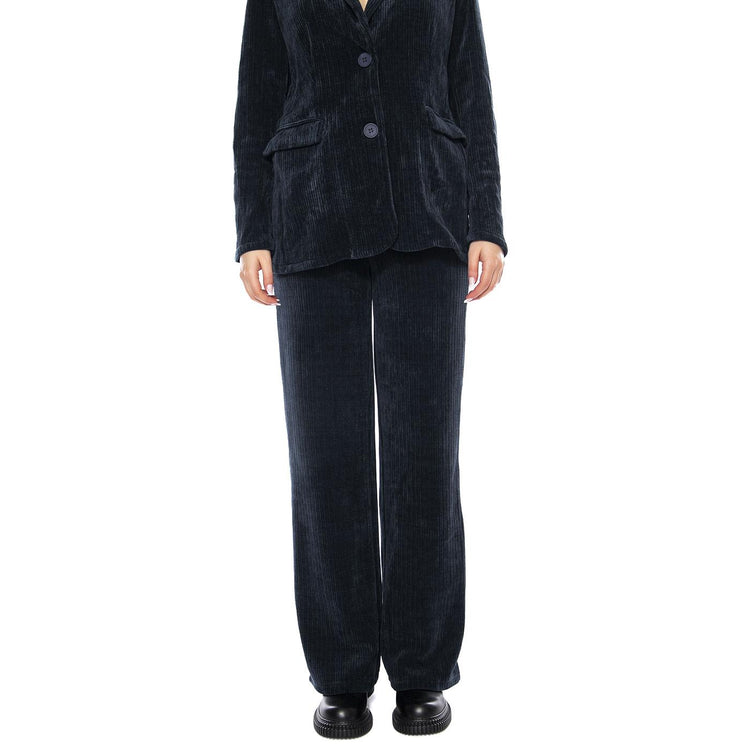 Pantalón de Traje Pana de Terciopelo -- Pantaloni Donna Navy Blue 53W/11229 Navy Blue WILD PONY 