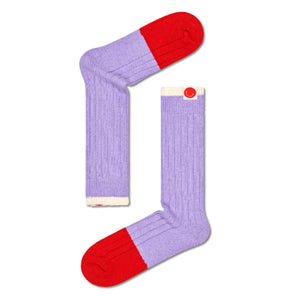 Keavy Knit Blocked Socks - Calzini Viola / Multicolore HKS23-5000  HAPPY SOCKS 