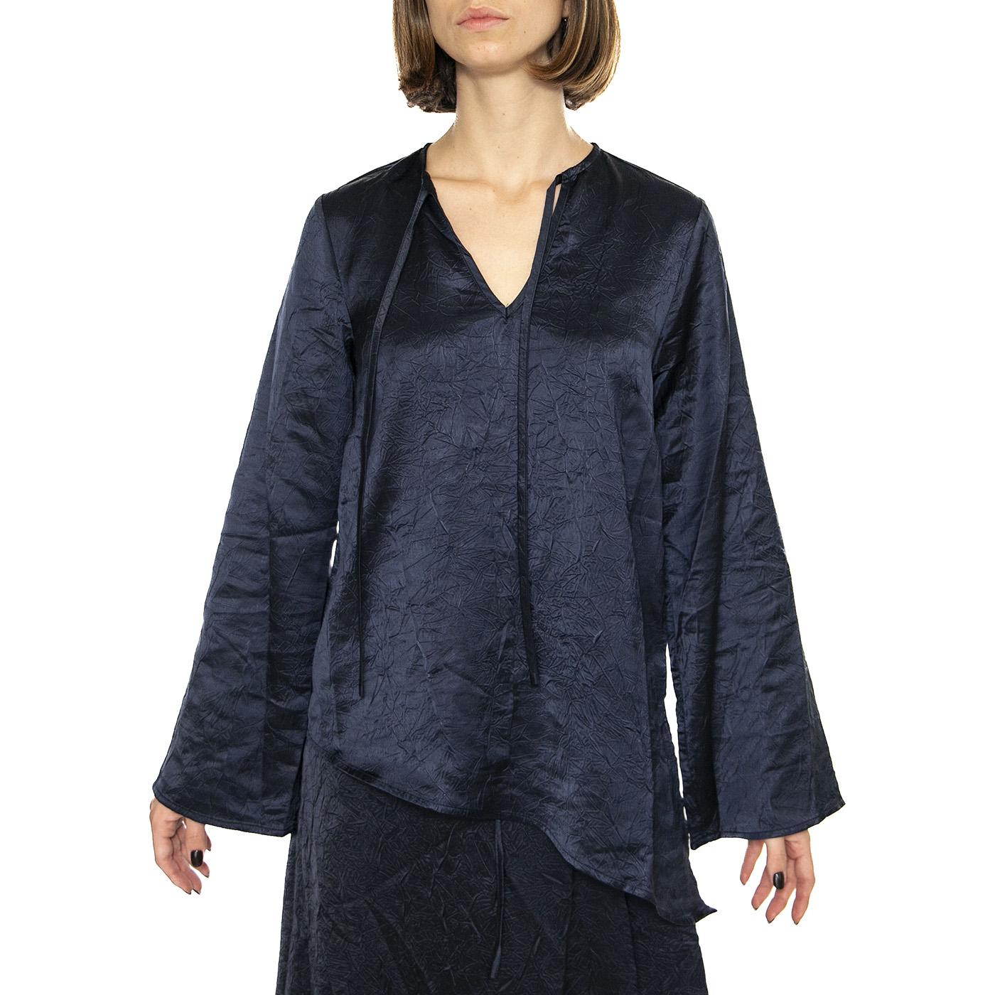 Top satén arrugado azul - Top Donna Blu 43W/11231  WILD PONY 