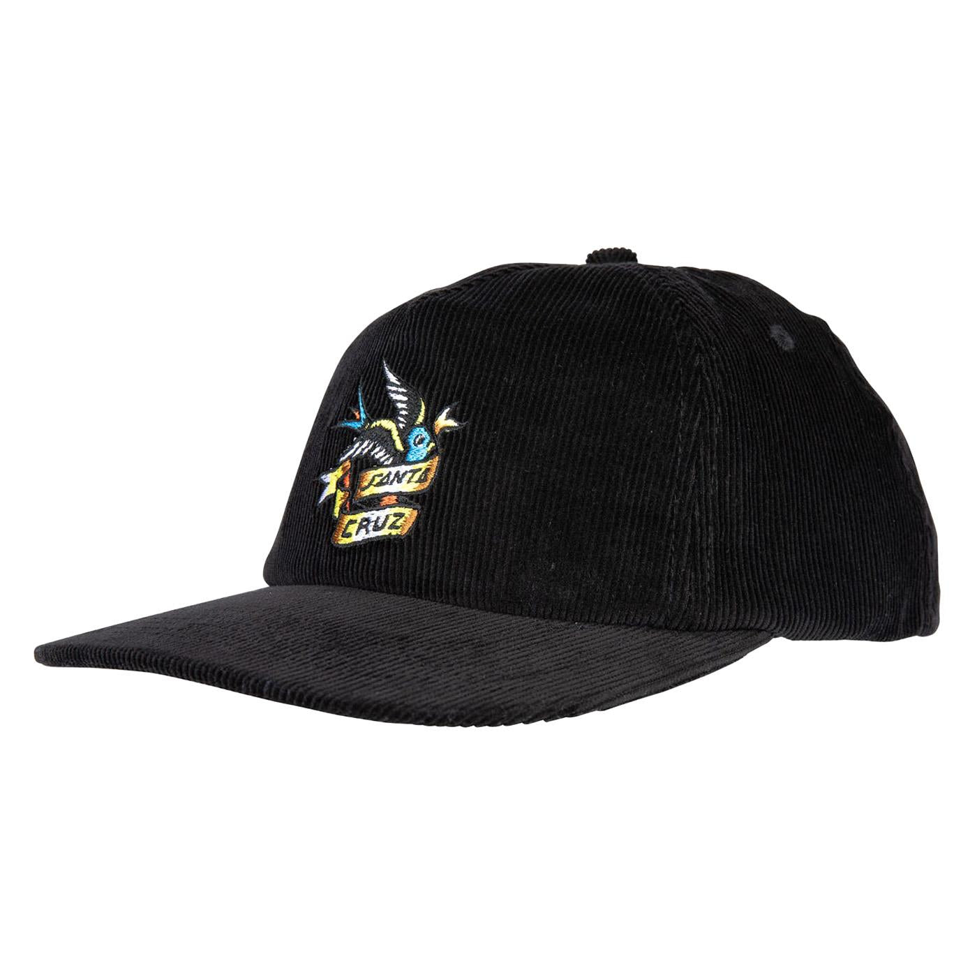 Sommer Sparrow O/S - Black Cord - Cappellino con Visiera Nero SCA-CAP-0497  SANTA CRUZ 