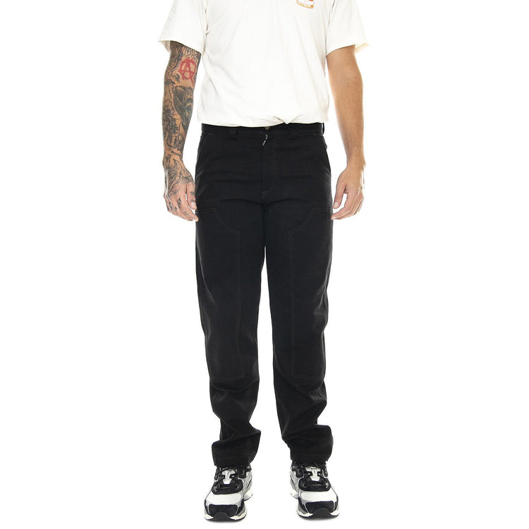 M' Double Knee Pants Black - Pantaloni Uomo Neri 6080123-10158  CAT 