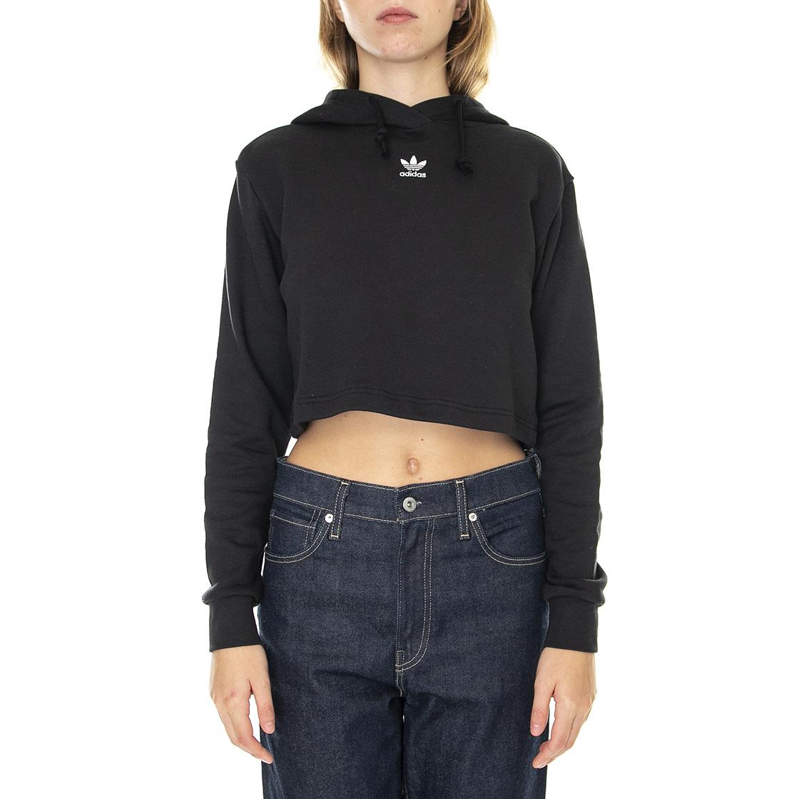 Hoodie Black - Felpa con Cappuccio Donna Nera HM1832  ADIDAS 