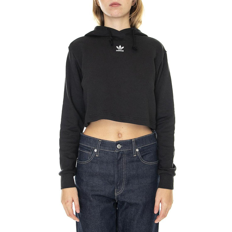Hoodie Black - Felpa con Cappuccio Donna Nera HM1832  ADIDAS 
