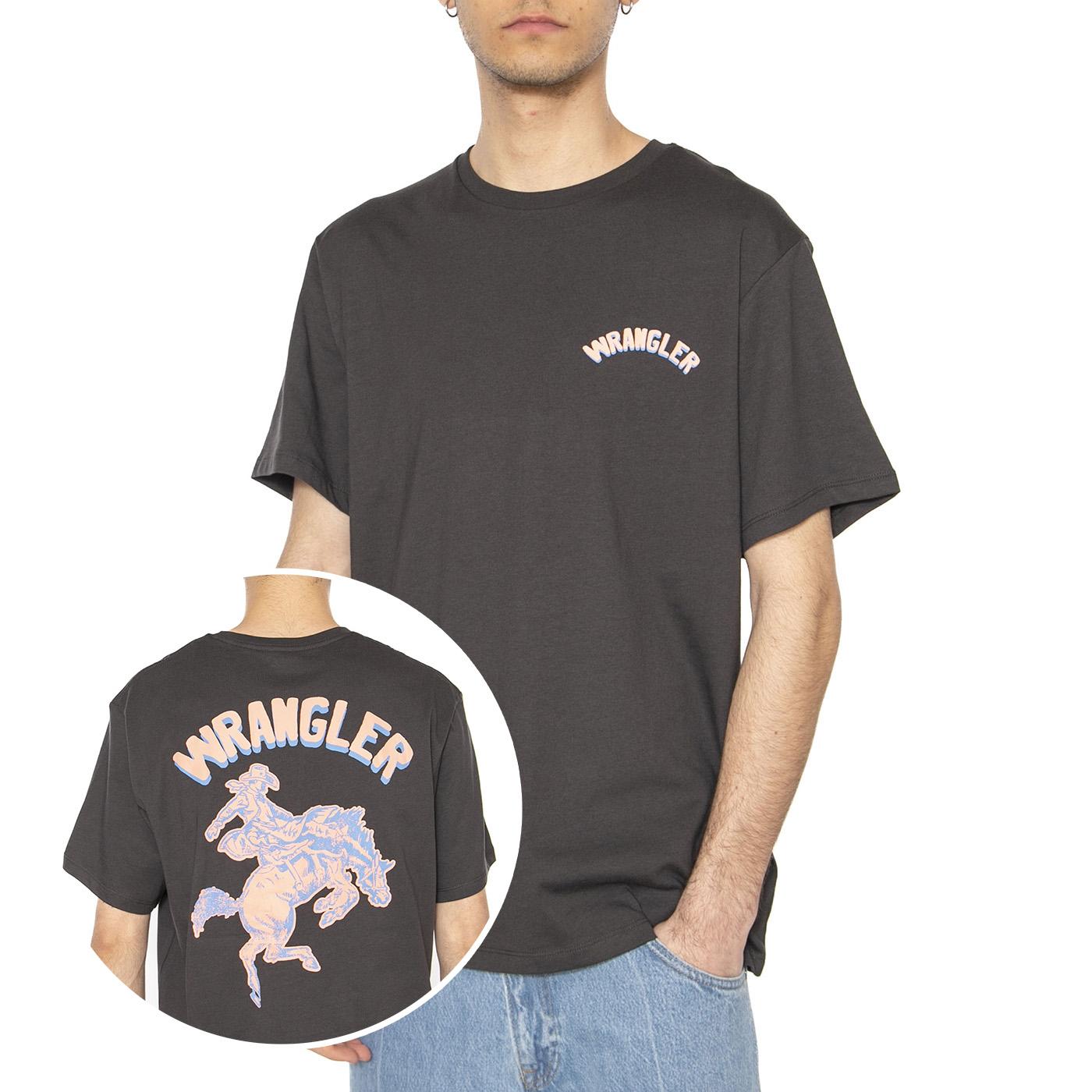 Graphic Tee Faded Black - Maglietta Girocollo Uomo Nera 112362909  WRANGLER 