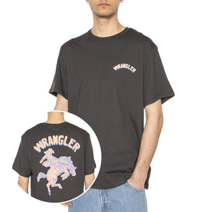 Graphic Tee Faded Black - Maglietta Girocollo Uomo Nera 112362909  WRANGLER 