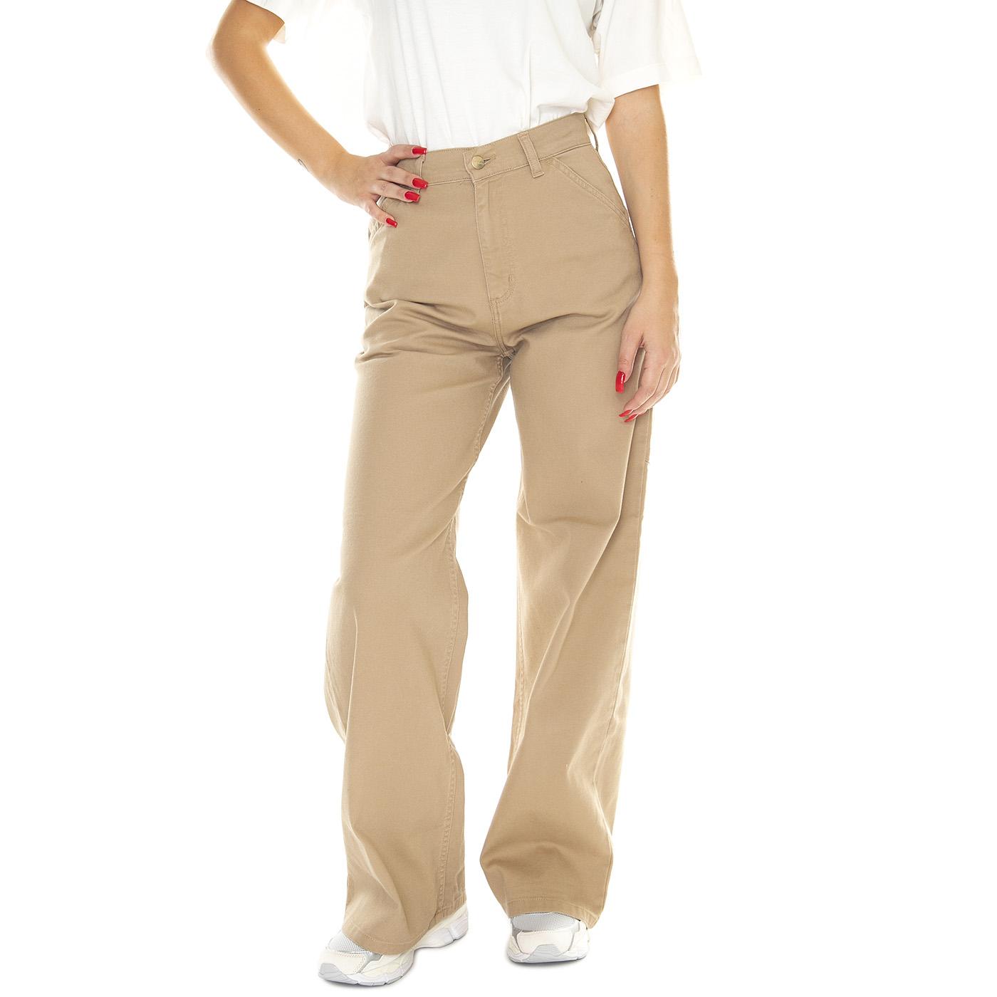 W' Jens Pant Dusty H Brown /stone washed - Pantaloni Donna Marroni I032257.07E06  CARHARTT WIP 