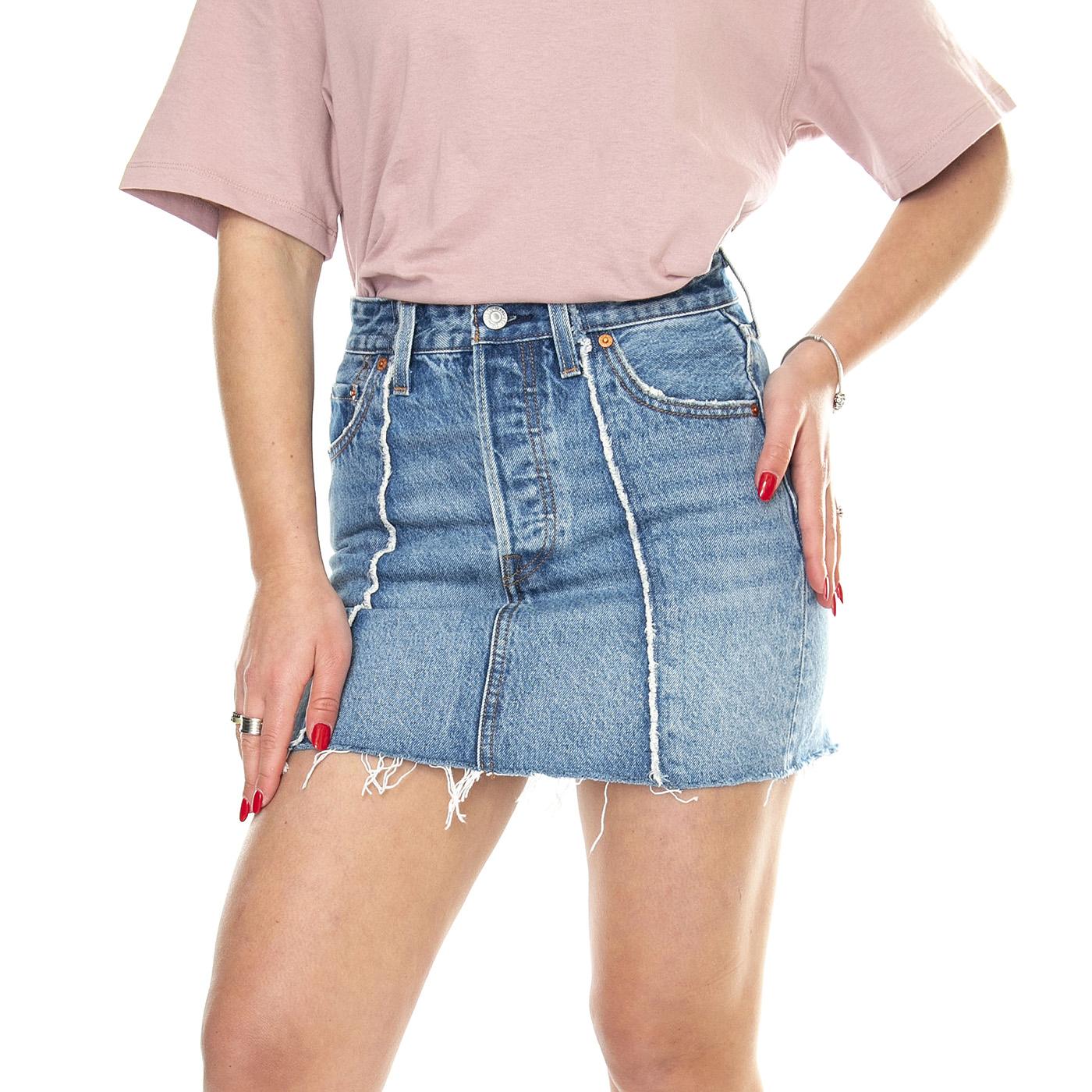 Rafted Icon Skirt Novel Notion Skirt Med Indigo Worn In - Gonna Denim Jeans Blu A7522-0000  LEVIS 