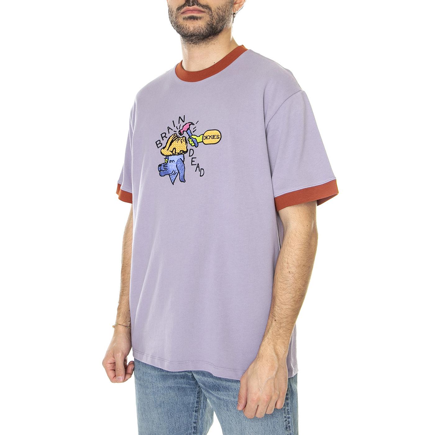 M' BD X DICKIES Emroidered Ringer Tee Purple Ash - Maglietta Girocollo Uomo Viola DK0A4YCYE951  DICKIES 