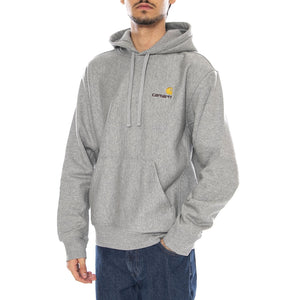 Hooded American Script Sweat Grey Heather - Felpa con Cappuccio Uomo Grigia I028279.V6XX . CARHARTT WIP 