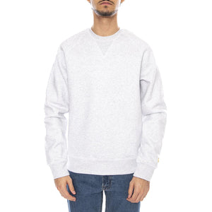 Chase Sweat Ash Heather / Gold - Felpa Girocollo Uomo Grigia I033660.00JXX . CARHARTT WIP 