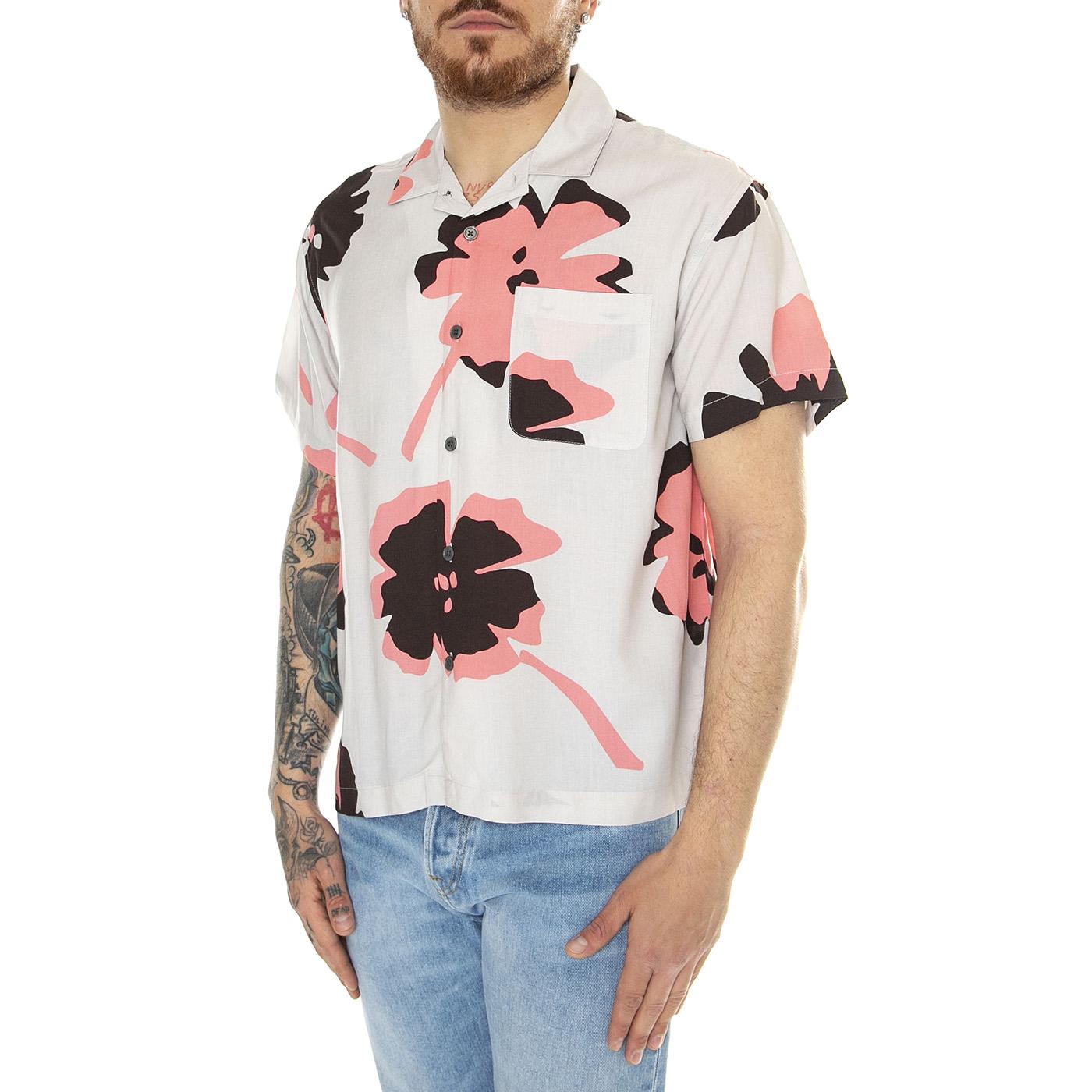 Paper Cuts Woven S/S Nimbus Cloud Multi - Camicia Maniche Corte Uomo Multicolore 181210415-NBC  OBEY 