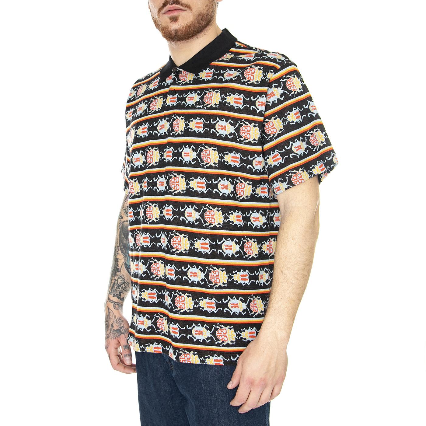 Bugs Jacquard Polo SS Black Multi - Polo Uomo Nera / Multi 131090072-BKM  OBEY 