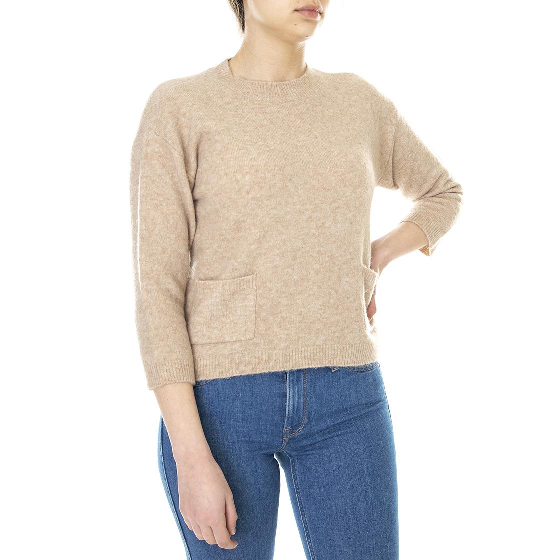 021SD53015 - Maglione Girocollo Donna Beige / Champagne 021SD53015 -S2285  ALESSIA SANTI 