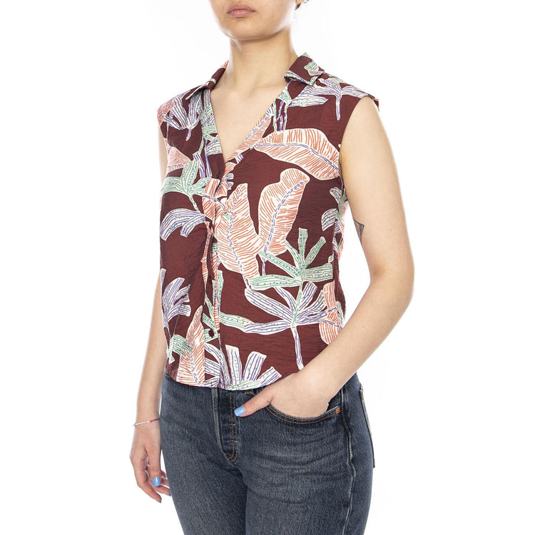 CAMISA CON ESTAMPADO MANGLAR FLOWERS - Top Donna Floreale Multicolore 61W/11246 FLW WILD PONY 