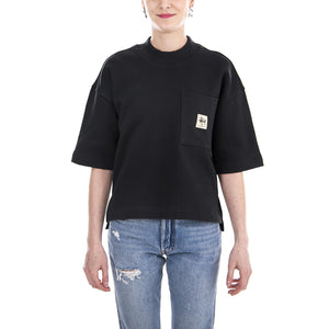 JUNO BOXY MOCK NECK BLACK 218048-BLACK  STUSSY 