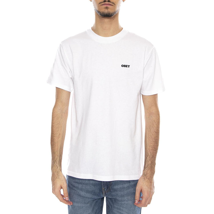 OBEY World in Flames Tee -- Maglietta Girocollo Uomo Bianca 165264236 WHT OBEY 