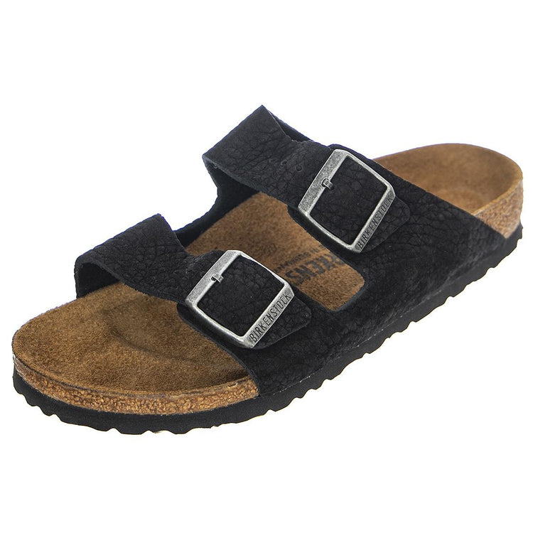 Arizona Desert Buck Black, Nubuck Leather - Sandali Uomo / Donna Neri - Calzata Regolare 1020736  BIRKENSTOCK 