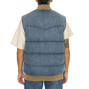 Western Super Puff Vest Slightly Sidetra Med Indigo Worn In - Giacca Smanicata Uomo Demin Jeans Blu A9128-0000  LEVIS 