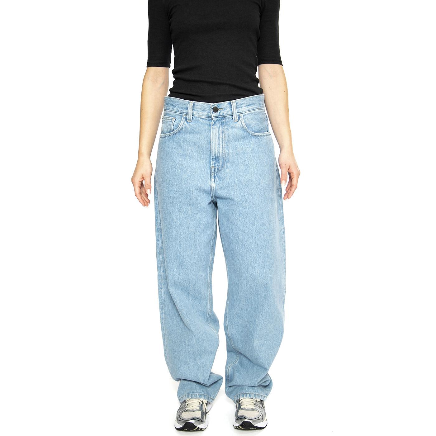 W' Brandon Pant Blue /stone bleached - Pantaloni Denim Jeans Donna Blu I031918.0112  CARHARTT WIP 