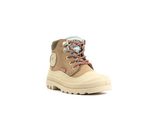 Pampa Hi Cuff Hkr Wp Nude Dust - Scarpe Stringate Profilo Alto Bambini Beige PAK58891-662-M  PALLADIUM 