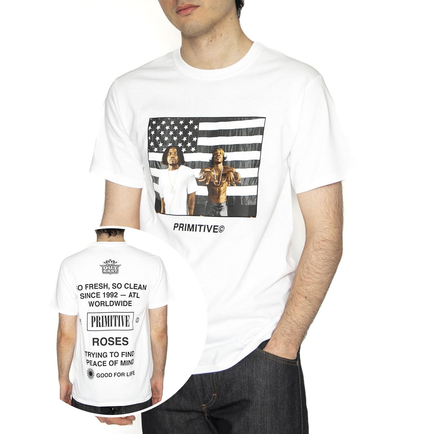 Primitive Stripes Tee White - Maglietta Girocollo Uomo Bianca PAPHO2430-WHT  PRIMITIVE 