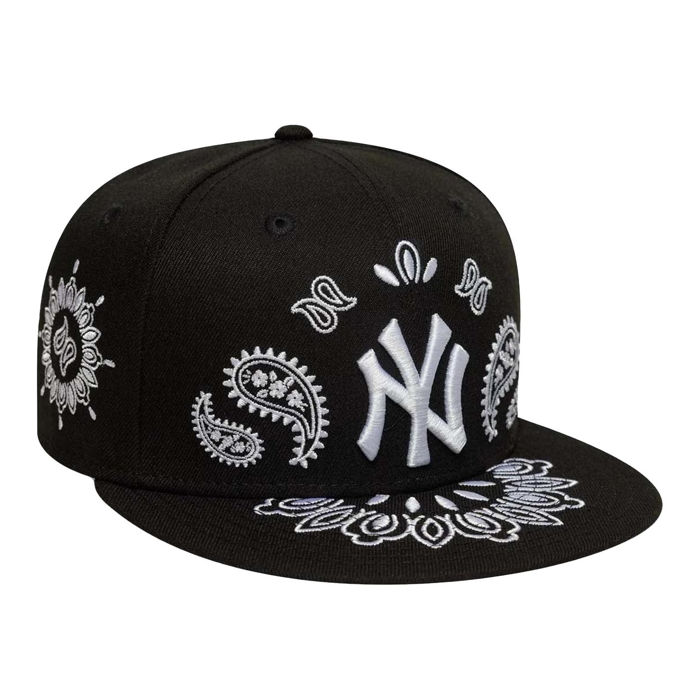 MLB Paisley 59FIifty Black New York Yankees - Cappellino con Visiera Nero / Bianco 60691178  NEW ERA 