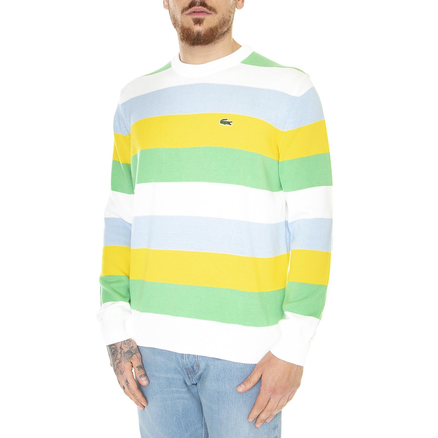 Pullover WCI Multicolore - Maglione Girocollo in Cotone Uomo Multicolore AH1674-WCI  LACOSTE 