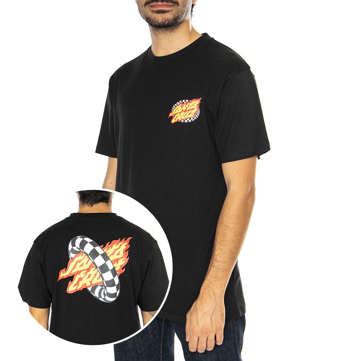 Goal Flame S - Black - Maglietta Girocollo Uomo Nera SCA-TEE-11374  SANTA CRUZ 