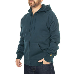 Hooded Chase Jacket Duck Blue / Gold - Felpa con Cappuccio Uomo Verde I033664.2D0XX  CARHARTT WIP 