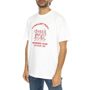 S/S Fun Run T-Shirt White / Red - Maglietta Girocollo Uomo Bianca I033986.1WZXX  CARHARTT WIP 