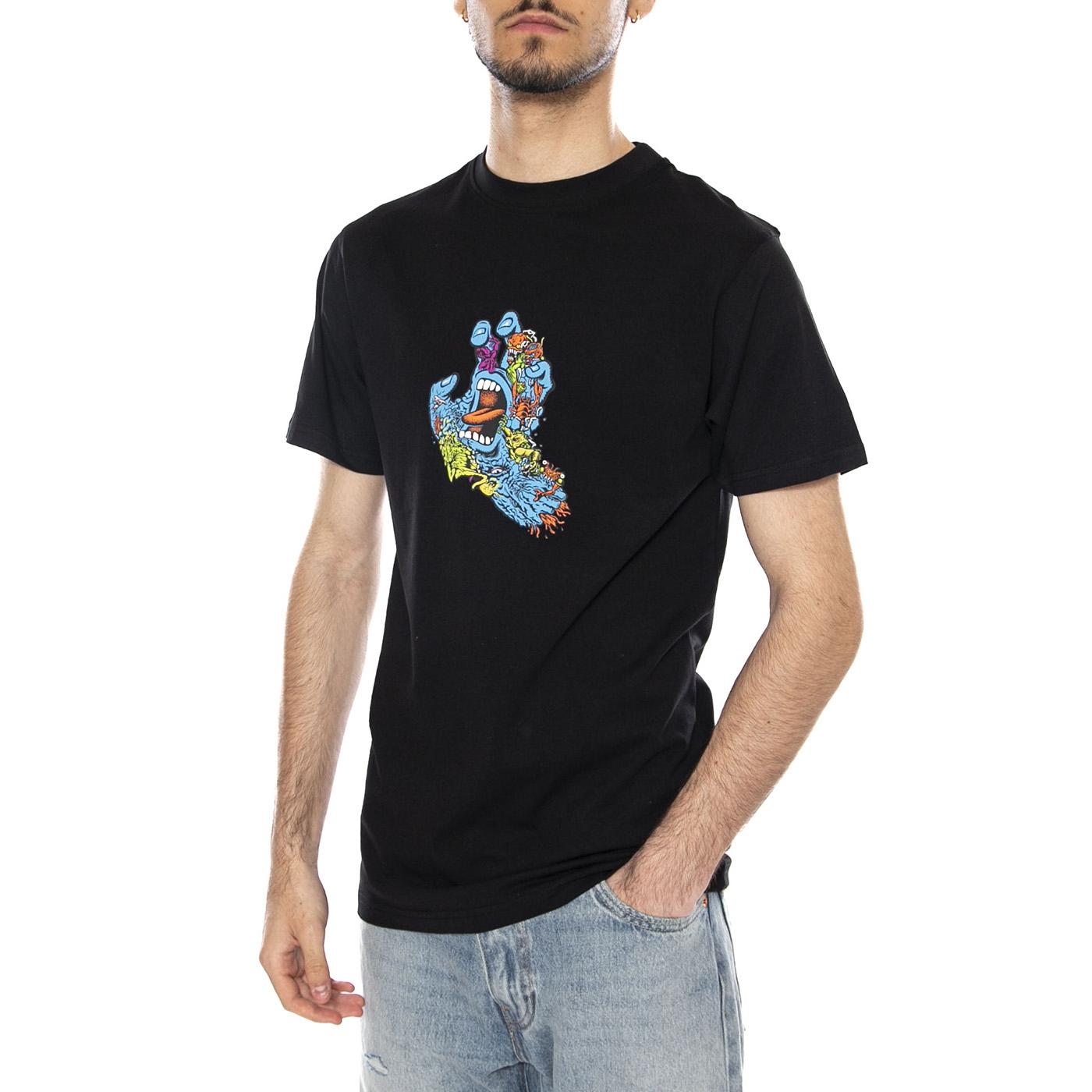ROSKOPP SCREAMING FIVE FRNT - Maglietta Girocollo Uomo Nera SCA-TEE-13317 BLK SANTA CRUZ 